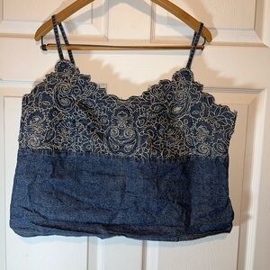 Denim Lace Women's Tank Top